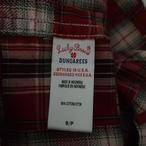 Lucky Brand Dungarees Western Pearl Snap Plaid Patchwork Shirt - Picture 6 of 9